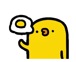 🍳 mignon, dessin animé, jaune, œuf, gribouillage telegram sticker