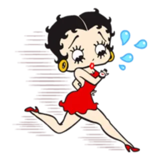 ⌚ Betty Boop cartoon, character, running, anime, vintage, retro telegram sticker