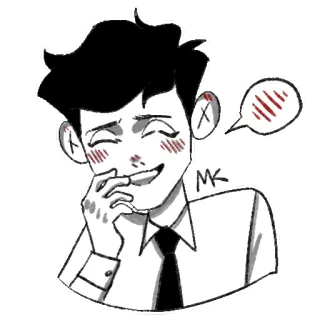😊 dibujo animado, anime, niño, personaje, feliz, sonrisa telegram sticker