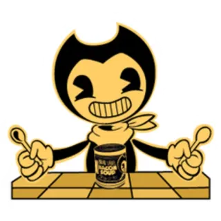 🍝 Bendy Bendy and the Ink Machine BACON SOUP kreskówka, Bendy, zupa bekonowa, gra wideo, animacja telegram sticker