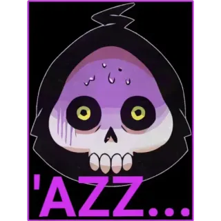 😱 'AZZ... skull, cartoon, offensive telegram sticker