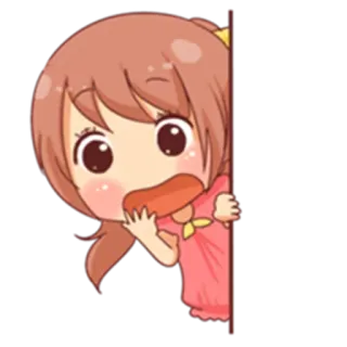 😳 Anime, Fille, Dessin animé, Mignon, Choqué, Kawaii whatsapp sticker