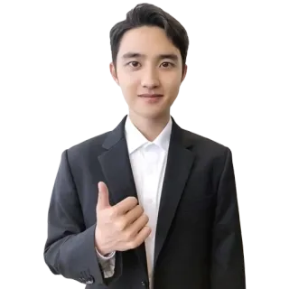 👍 homme, costume, pouce levé, K-pop, Idole whatsapp sticker