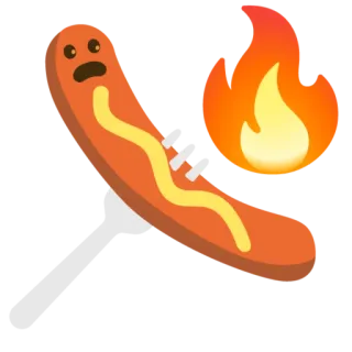 🔥 salsicha, fogo, comida, cozinhar, quente telegram sticker