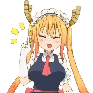 🤞 Tohru Miss Kobayashi's Dragon Maid Аниме, Дракон, Горничная, Тору, Персонаж, Фанарт telegram sticker