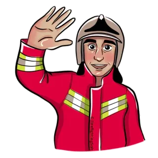 ✋ Feuerwehrmann, Cartoon, Uniform, Helm, Rettung telegram sticker