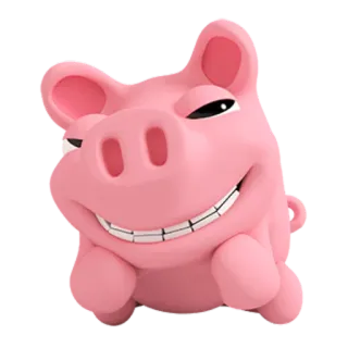 😁 Cochon, Animal, Dessin animé, Rose, Mignon telegram sticker