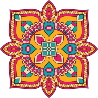 🎨 マンダラ, オーナメント, 装飾, パターン, 花柄, カラフル, デザイン, 抽象 telegram sticker