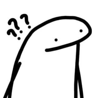 📈 pergunta, confuso, boneco palito, meme, pensando telegram sticker