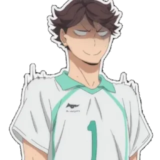 🦉 Oikawa Tooru Haikyuu!! Аниме, Haikyuu, Ойкава Тоору, Стикер, Персонаж telegram sticker