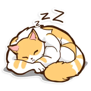 💤 ZZZ gatto, dormire, carino, cartone animato, animale, animale domestico whatsapp sticker