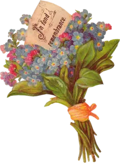 💗 In fond remembrance. fiori, bouquet, ricordo, vintage, floreale, saluto whatsapp sticker