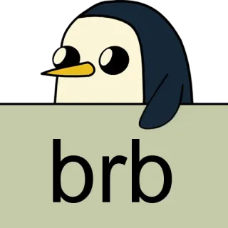 🐧 Gunther Adventure Time brb Pinguin, Adventure Time, Cartoon, Animation, bin gleich wieder da, Günther telegram sticker