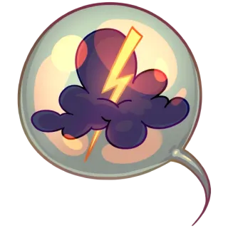 🌩 Wolke, Blitz, Sturm, Wetter, Donner, Illustration whatsapp sticker