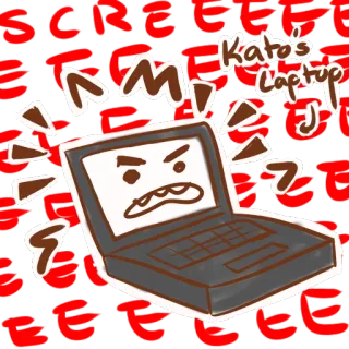 🖥 Kato's Laptop Portátil, Ordenador, Tecnología, Kato, Enojado telegram sticker