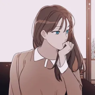 🕯 woman, girl, cartoon, anime, portrait, illustration telegram sticker
