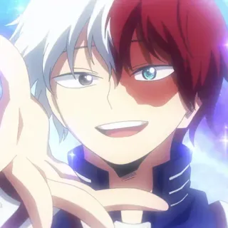 🎭 Shoto Todoroki My Hero Academia Аниме, Моя геройская академия, Шото Тодороки, Герой, Манга, Персонаж, Анимация whatsapp sticker