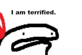 😱 I am terrified. terrified, scared, drawing, meme telegram sticker