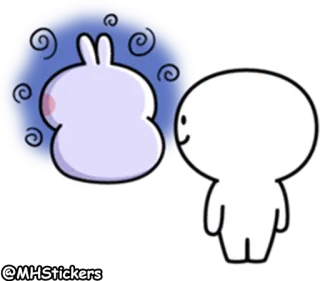 ☹ @MHStickers cartoon, cute, white, character, sticker telegram sticker