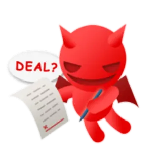 📃 DEAL? 악마, 합의, 거래, 만화, 계약 telegram sticker