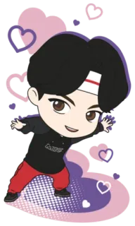 🕺 sticker, character, chibi, cute, hearts, cartoon telegram sticker