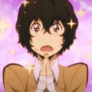 🥺 Dazai Osamu Bungo Stray Dogs Anime, Bungo Stray Dogs, Dazai Osamu, Charakter, Glitzer, Aufgeregt telegram sticker