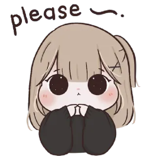 🥺 please~~~ słodki, chibi, anime, kawaii, błagalny, proszący, prośba telegram sticker