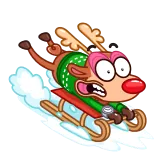🏃‍♂️ 순록, 썰매, 만화, 겨울, 휴일 telegram sticker