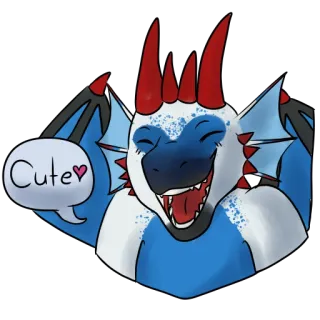 ❤️ Cute dragón, lindo, feliz, dibujos animados whatsapp sticker