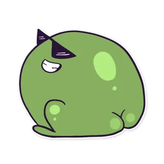 😎 slime, monster, hijau, kartun, karakter whatsapp sticker