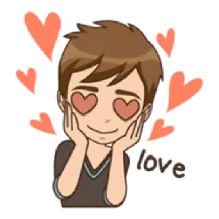 😍 i love amore, cuori, affetto, cartoni animati, sorridente telegram sticker