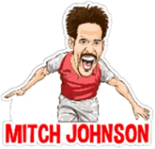 🏏 Mitch Johnson MITCH JOHNSON Cartoon, Sportler, Mitch Johnson, Cricket, Jubel telegram sticker