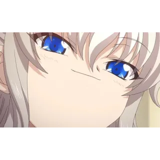😐 Anime, Garota, olhos azuis, Desenho animado, Adesivo telegram sticker