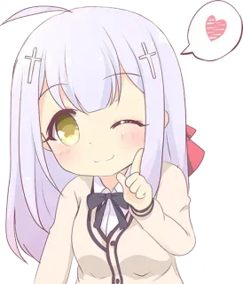 😉 anime, cute, girl, heart telegram sticker