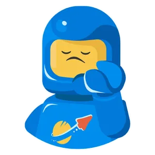 ✋ Lego, Astronaut, Sedih, Kartun, Luar angkasa, Roket whatsapp sticker