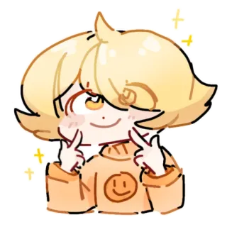 ✨ Anime, Caricatura, Personaje, Lindo, Feliz, Sonrisa, Dibujo telegram sticker