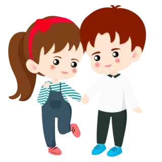 ❤️ coppia, cartoni animati, amore, romanticismo, relazione, carino, illustrazione telegram sticker
