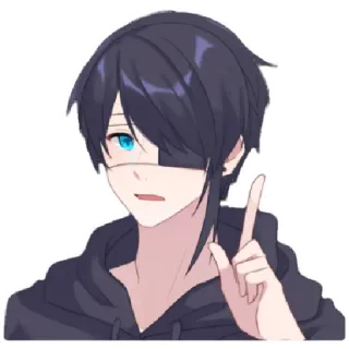 😁 anime, manga, hoodie, eyepatch, male telegram sticker