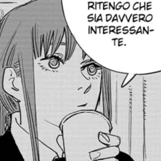 😰 Makima Chainsaw Man RITENGO CHE SIA DAVVERO INTERESSANTE. Makima, Chainsaw Man, anime, manga, character, speech bubble telegram sticker