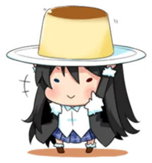 🍮 pudding, food, dessert, cute, chibi, anime telegram sticker