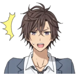 😟 anime, boy, character, expression, surprised, illustration telegram sticker