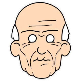 👴 mask, old man, cartoon telegram sticker