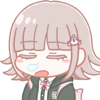 😮‍💨 Chiaki Nanami Danganronpa anime, video game, cute, sleepy, cartoon telegram sticker