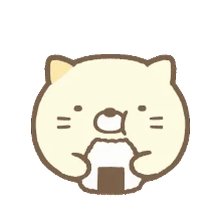 🍐 gato, onigiri, fofo, kawaii, comida, animal telegram sticker