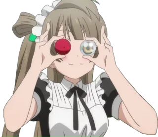 🐦 anime, girl, cute, character, maid, eyes telegram sticker