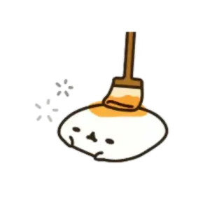 🍥 słodkie, zwierzę, postać, ilustracja, kawaii, farba, pędzel telegram sticker