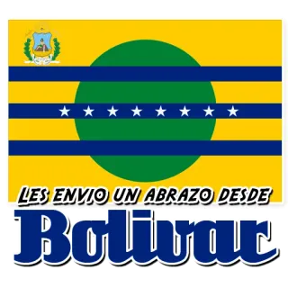 🇻🇪 LES ENVIO UN ABRAZO DESDE Bolivar Bolivar, Venezuela, Negara Bagian, Bendera, Salam, Wilayah whatsapp sticker