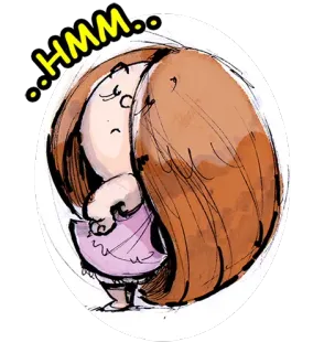 😑 HMM... 思考, 卡通, 人物, 嗯, 疑问 telegram sticker