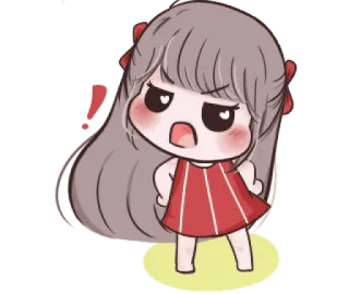 ❗️ การ์ตูน, โกรธ, อุทาน, ผู้หญิง, อนิเมะ telegram sticker
