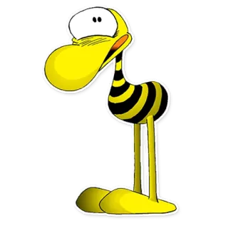 🤯 pássaro, desenho animado, amarelo, preto, engraçado, personagem telegram sticker